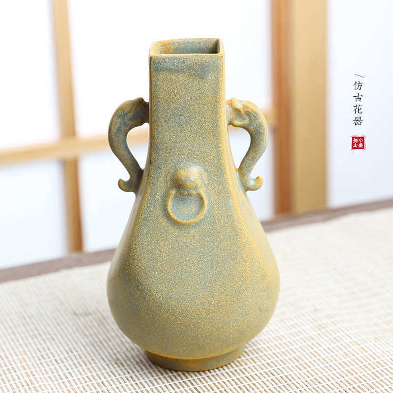 瓶做小口径花仿古中式创意小花复古旧器皿器花艺插花陶瓷茶席中古,家居饰品,花瓶,淘宝优惠券,粉丝福利购,淘宝优惠卷