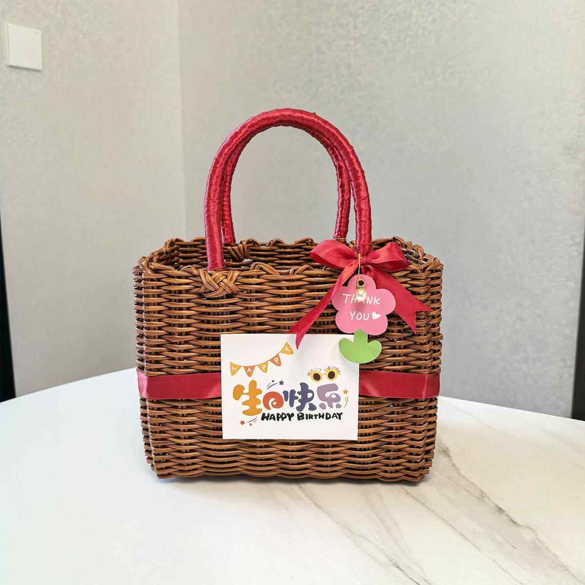 大容量菜篮子编织包包厨房家用大号塑料手提收纳购物洗澡篮宠物篮