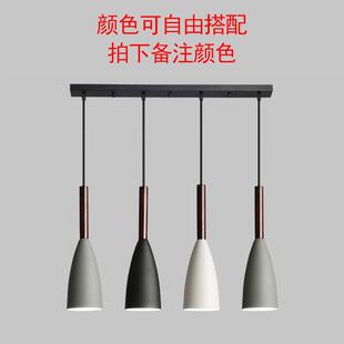饭厅吊灯三头四头吧台餐桌创意北欧简约现代圆盘长盘直盘灯具