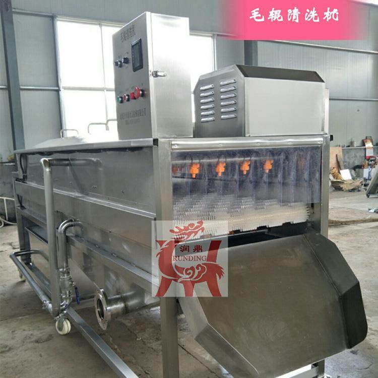 平行式毛辊果蔬加工设备胡萝卜清洗机柚子橙子去残留喷淋清洗机