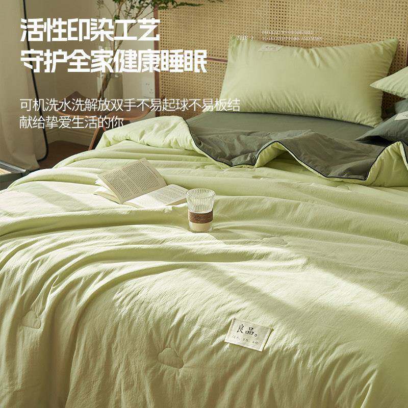 天夏季类夏凉被四LLQ-24-5件纯棉全棉人可机洗婴儿童空套调被单夏