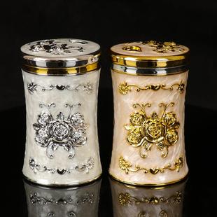 牙签筒创意家用可爱牙签罐高档酒店餐厅牙签盅便携牙签盒轻奢 欧式
