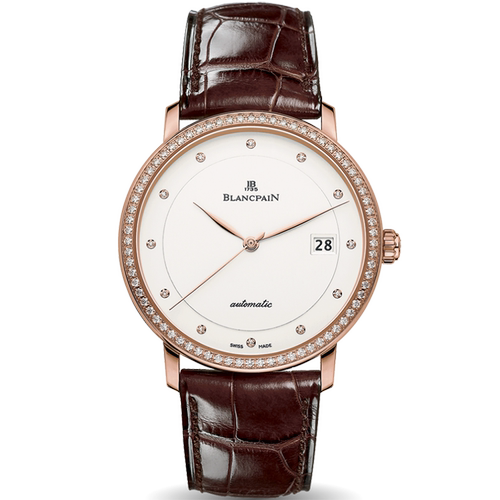 [9.8新]宝珀经典系列18K玫瑰金镶钻自动机械手表男6223