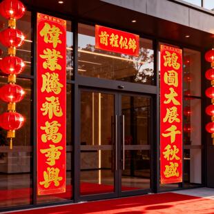 大展鸿图公司对联商铺生意企业机关单位门面房工厂门市办公室春联