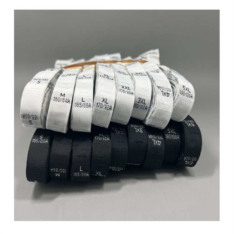 S-6XL女装尺码标签现货服装数字装号码标黑色涤纶织唛领标