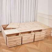 榻床榻米木箱拼飘JMW窗柜收可纳实木大号卧室储物箱小户箱型坐整