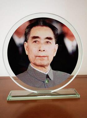 采购产品周恩来雕像，周一般肖像，水晶饰品，家庭书房，办公室桌