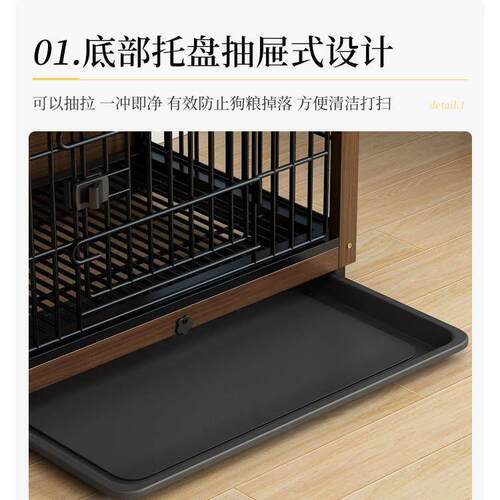 狗笼雪纳瑞专用笼子加粗加固带厕所小型犬室内移动豪华风方管狗窝