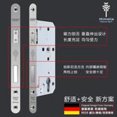 欧标磁吸门锁体 静音双锁舌不锈钢防火门锁