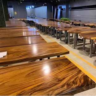 胡桃木奥坎实木大板茶桌原木老板办公桌巴花大板桌面茶台茶板整块