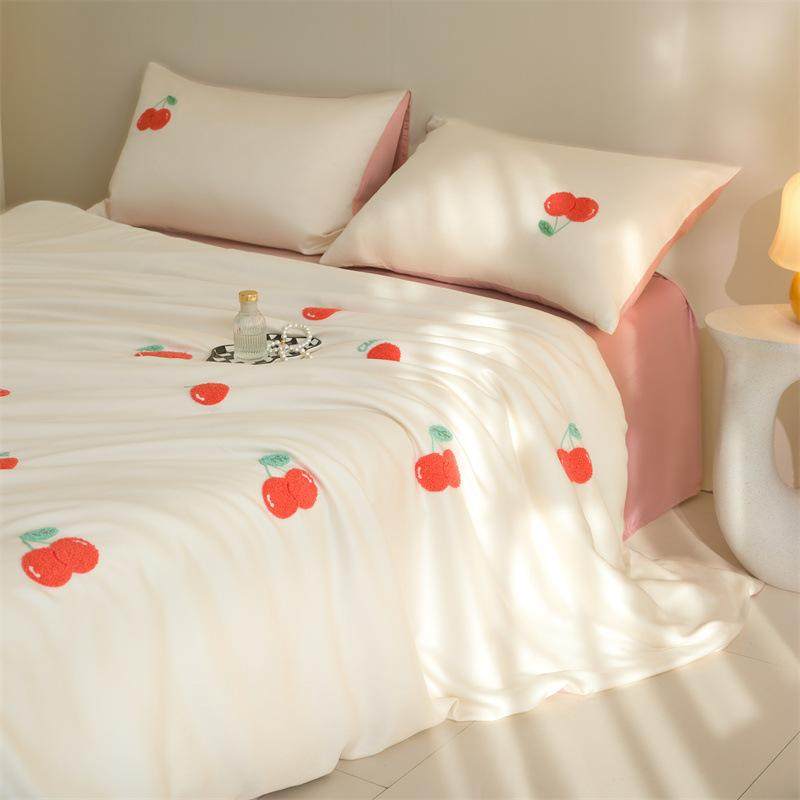 卡通毛巾绣冰丝被套单件单买2025夏季凉感双人被罩宿舍单人被套,床上用品,学生床品套件,淘宝优惠券,粉丝福利购,淘宝优惠卷