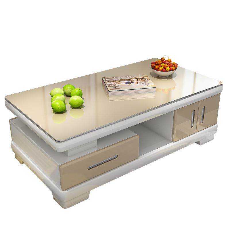 现代简约钢琴烤漆茶几桌钢化玻璃面家用客厅小户型茶几电视柜组合