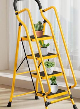 梯子家用折叠伸缩梯加厚加宽人字梯稳固加强四五六步登高爬梯