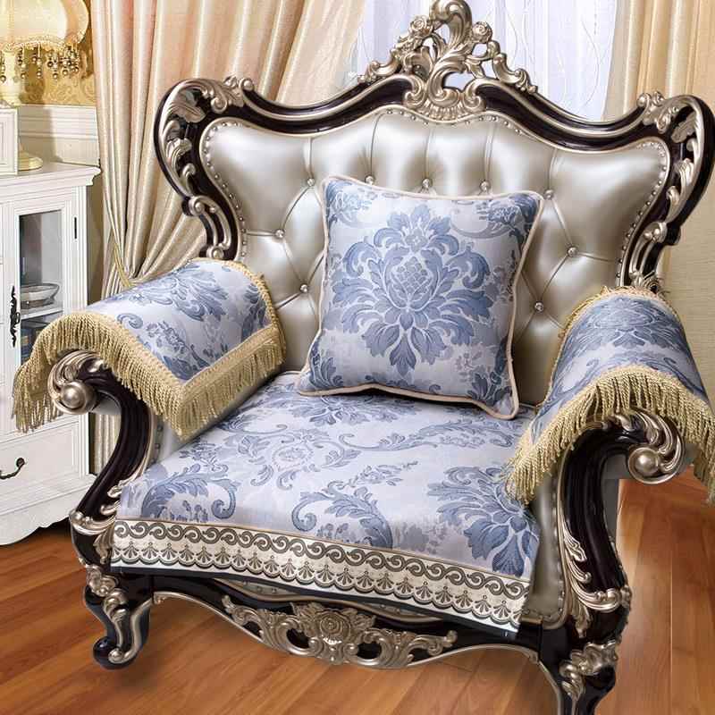 高档高约档欧式冰沙丝发垫夏夏季天款简防滑沙发巾坐垫透气凉席垫