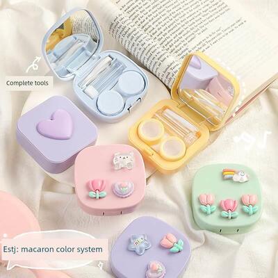 Contact lens case leak proof portable female beauty pupil bo