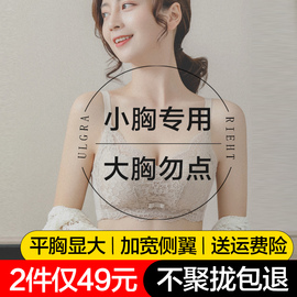 内衣女小胸聚拢调整型无钢圈收副乳防下垂加厚平胸专用文胸罩套装