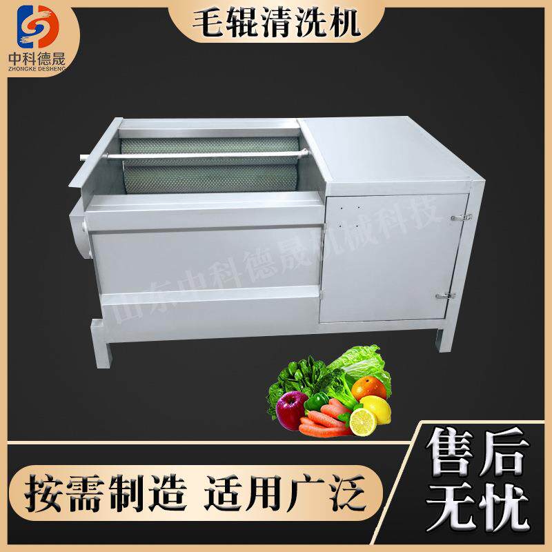 根茎类中药材何首乌板蓝根黄芪白芷软毛清洗处理设备毛辊清洗机