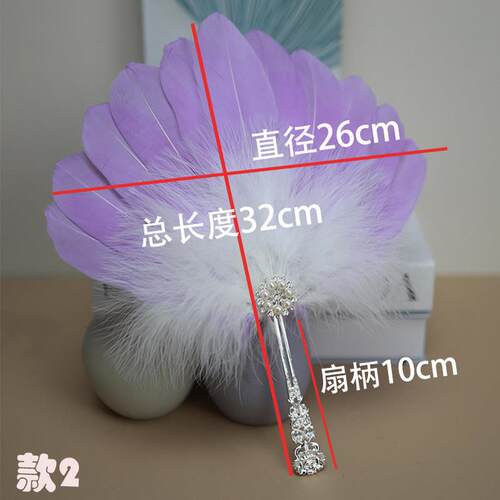 羽毛扇 仙气古风团扇 汉服写真拍摄舞台表演道具羽毛绒扇子手持