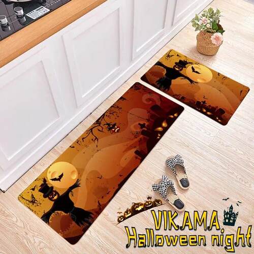 VIKAMA1pc/2pc Halloween Decorative Rug Kitchen Diatomite Ear