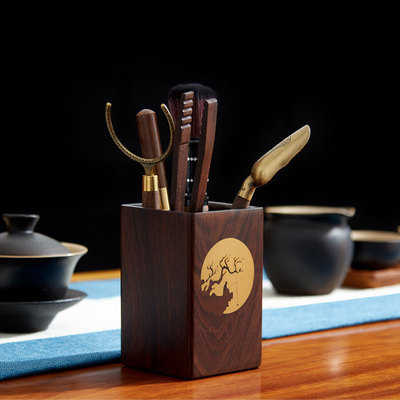 厂家 黑檀木茶道六君子套装功夫茶具配件泡茶工具大全茶刀茶勺