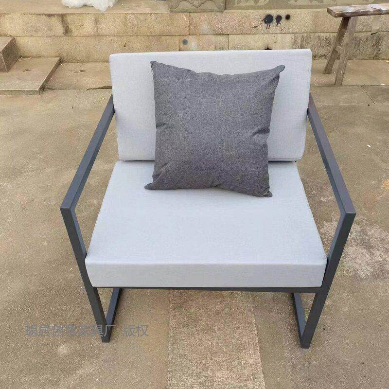 户外桌椅套装沙发组合单人双人茶几边几防水皮革防晒铁艺镀锌窄边