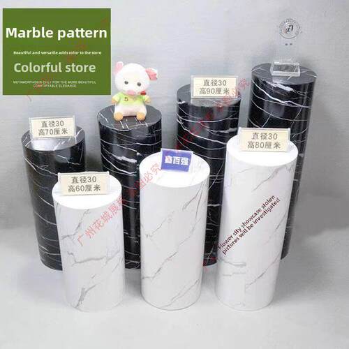 彷大理石圆柱圆柱展示展台展台桌台高架桌花店道具白色