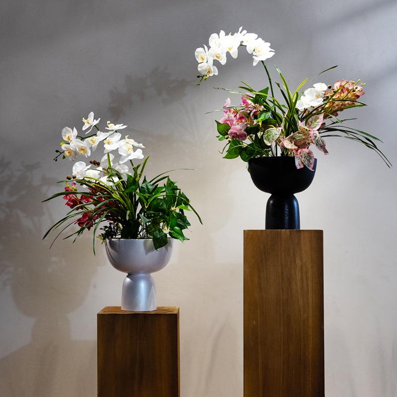 海虹景品仿真花蝴蝶兰盆栽装饰假插花艺摆件客厅轻奢高端摆设花卉
