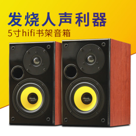 出口丹麦5寸发烧hifi音箱，人声书架音响，木质无源对箱胆机