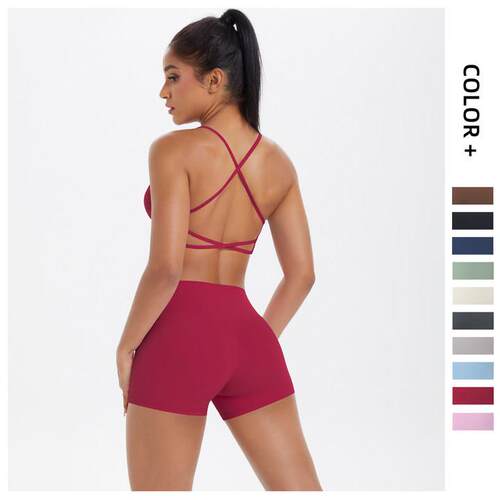 Strap yoga suit set for outdoor running exercise for two