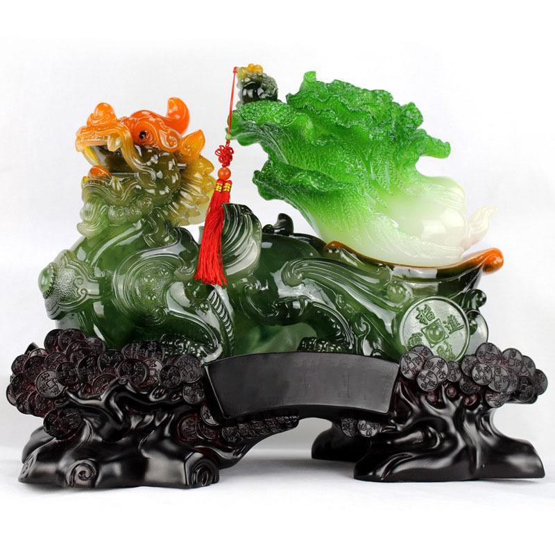 客厅貔貅白菜金蟾摆件家居金蝉装饰品摆设开业工艺品招财仿玉纳福