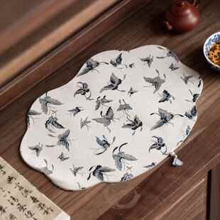 新中式茶垫提花布制茶席茶桌布垫防水茶道桌旗茶台茶杯垫布艺