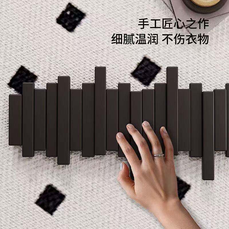 钢琴键挂衣钩进门口入户玄关挂衣架壁挂墙上实木衣服帽挂钩免打孔