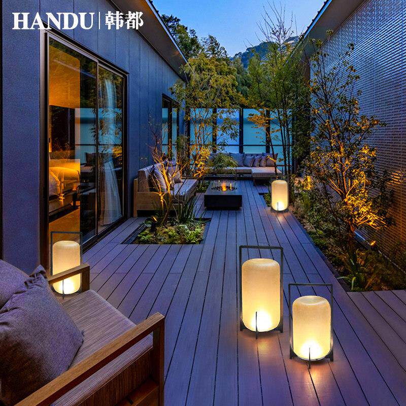 太阳能庭院灯户外防水草坪灯别墅露台花园灯充电草坪灯日式落地灯