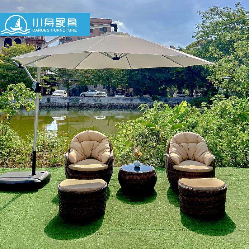 户外阳台小沙发茶几三件套藤沙发客厅花园桌椅藤编家具休闲椅组合