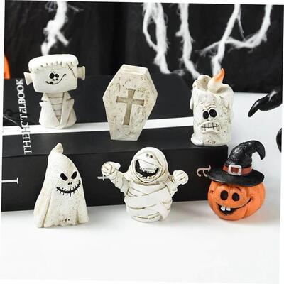 Halloween Novelty Pumpkin Candle Ghost Mummy Coffin Figurine