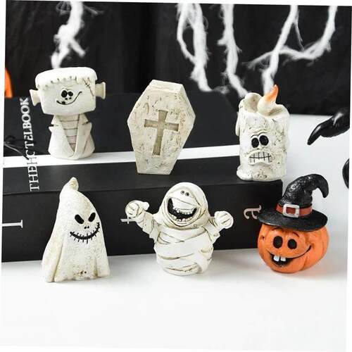 Halloween Novelty Pumpkin Candle Ghost Mummy Coffin Figurine
