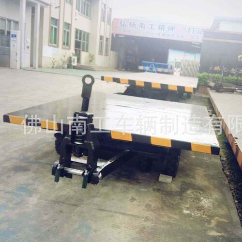 8吨8个实心胎平板全挂拖车 无动力叉车牵引工具拖车