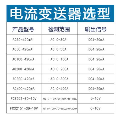 高精度交流电流变送器4-20ma直流信号模拟量输出穿孔式感应互感器
