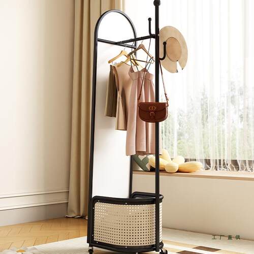 风帽架子可旋转试衣镜带985衣帽架全身镜古落地挂衣架衣一体可移