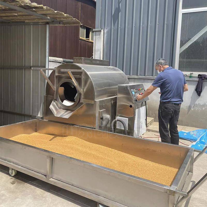 花生电磁炒货机滚筒式炒料机菜籽黄豆全自动榨油烘干炒锅机