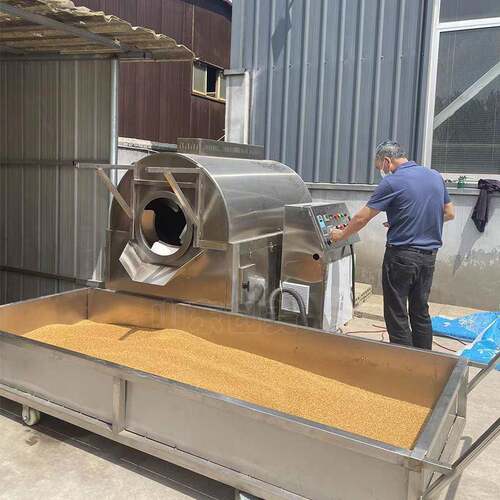 花生电磁炒货机滚筒式炒料机菜籽黄豆全自动榨油烘干炒锅机