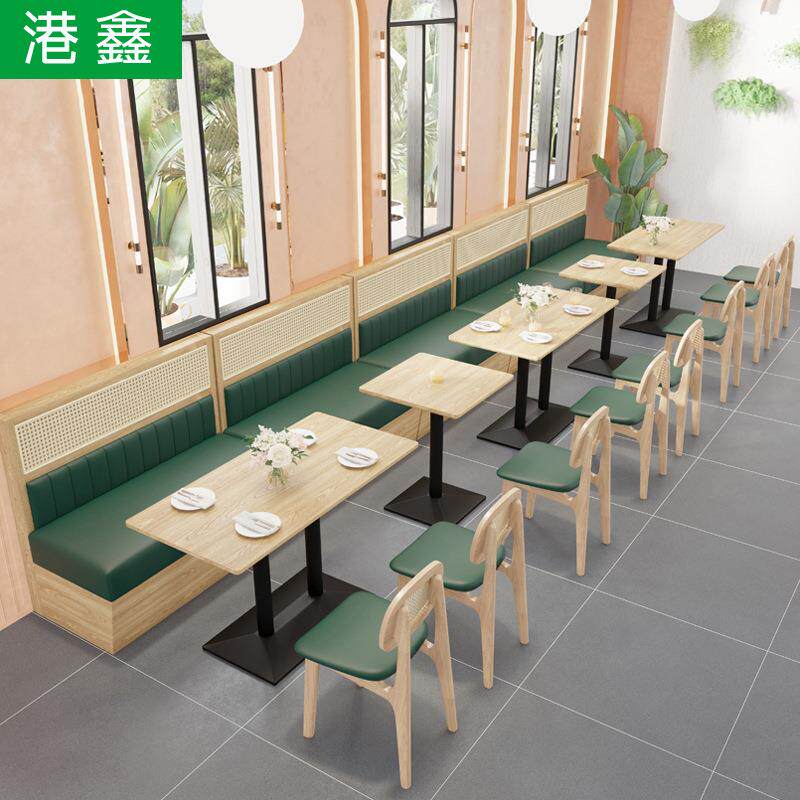 餐餐厅靠墙卡茶餐西厅沙软座包发桌椅组合主题餐厅699吧酒吧汉堡
