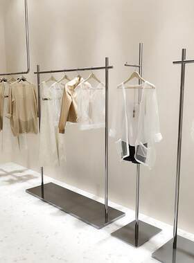 服装店展示架不锈钢带板女装衣架卖衣服货架童装中岛陈列架落地式