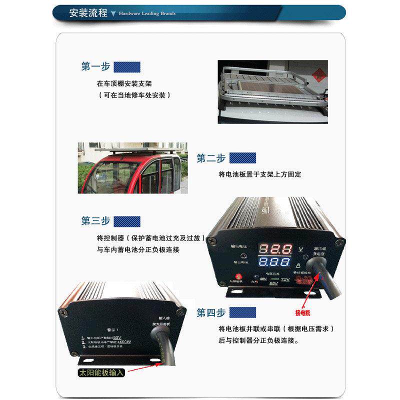 48V太阳能发太板电动三轮车用 72V车载阳能充电电系统