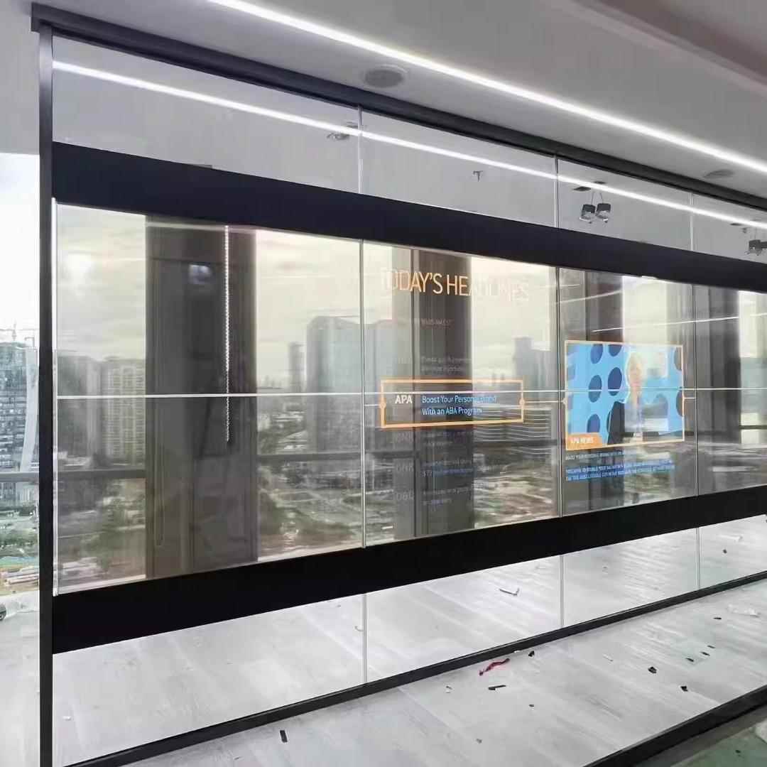 媒55寸ledo透明屏透明D柔性55PJOLE触福摸显示屏拼接屏自发光高清