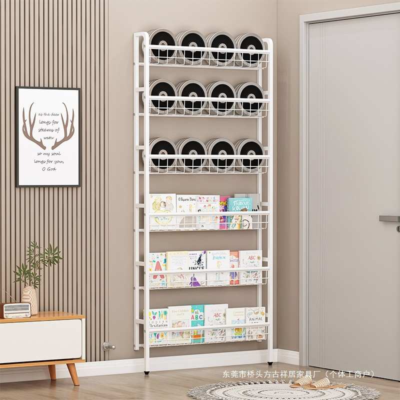 挂墙多层门后置物架极窄洞洞板门后书架铁艺卧室绘本落地多层家用