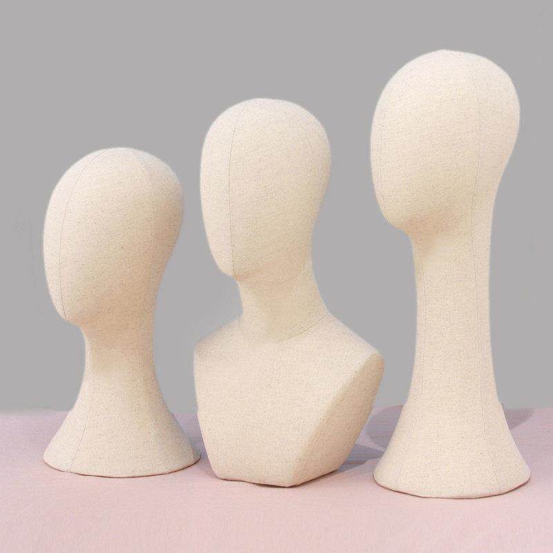 男女包布头模假人头模特头饰品秀禾头饰帽子假发可插针展示道具