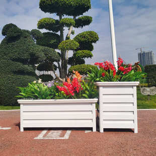 定制户外铝合金花箱组合仿木纹花槽阳台种植箱露台长方形防腐花