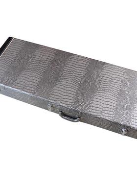 左手ST银灰色电吉他盒 随形电吉他盒带红色绒内里