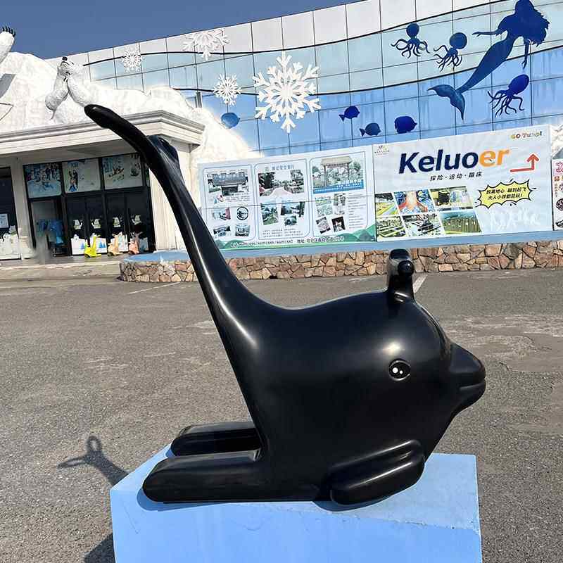 新KLE-3354童助滑器滑冰工具型黑色塑料海豚造助滑器手防摔溜冰儿